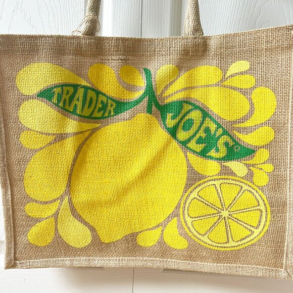NEW Trader Joe’s Citrus Jute Bag - Lemon and Lime Design 13 x 8 x 17 inches - Picture 9 of 10